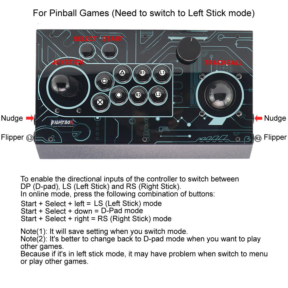 Trackball Controller Arcade - FightBox R10-PRO Arcade-Kampfjoystick mit Trackball und